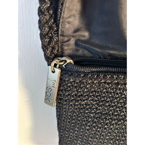 The Sak black crotchet bag shoulder strap 6"x7" - Picture 3 of 7